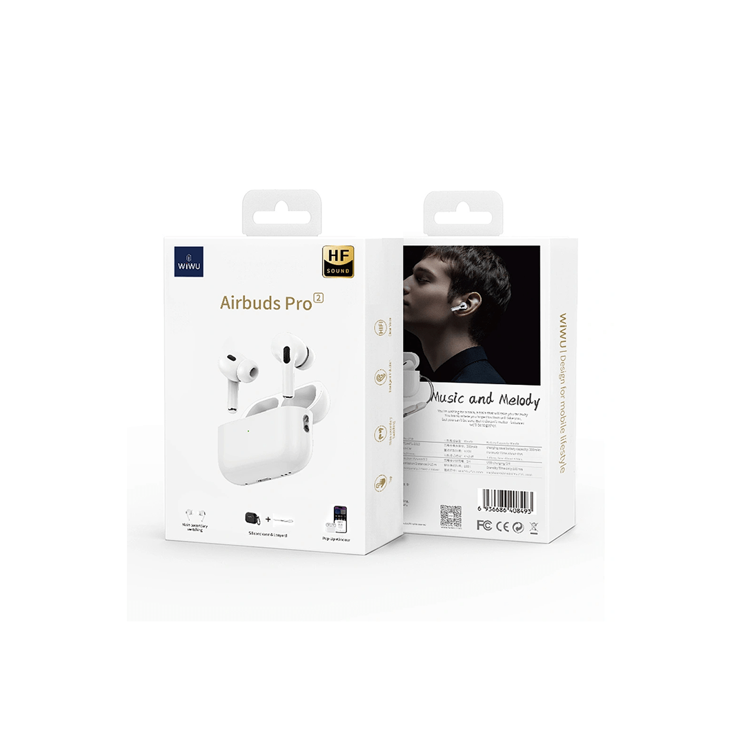 Wiwu Airbuds Pro 2 SE Wireless Bluetooth In-Earbuds - White in Qatar Wiwu Airbuds Pro 2 SE Wireless Bluetooth In-Earbuds - White in Qatar